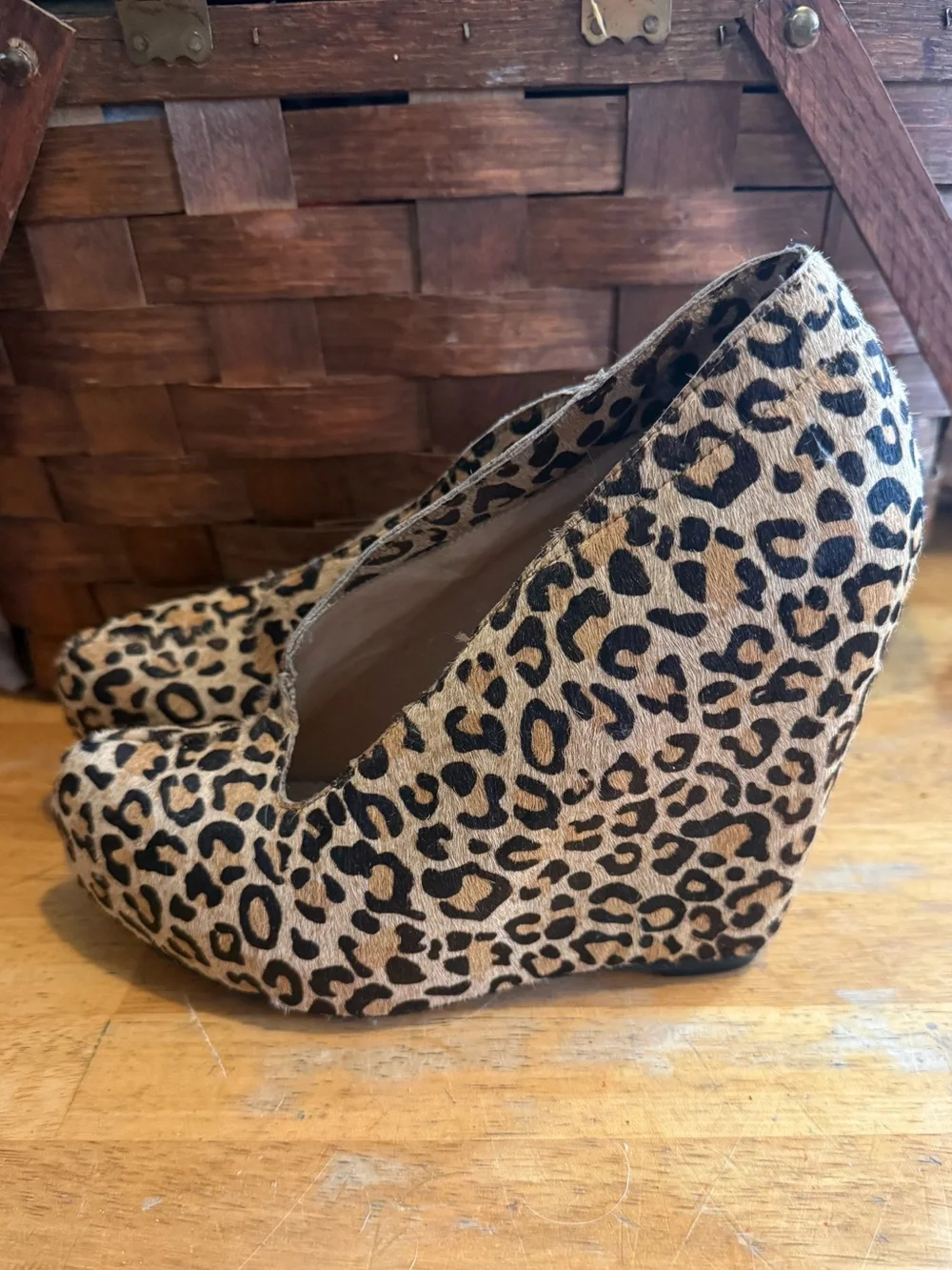 Matiko Leopard Print Women's Platform wedge Pumps - Animal Print Heels 8.5